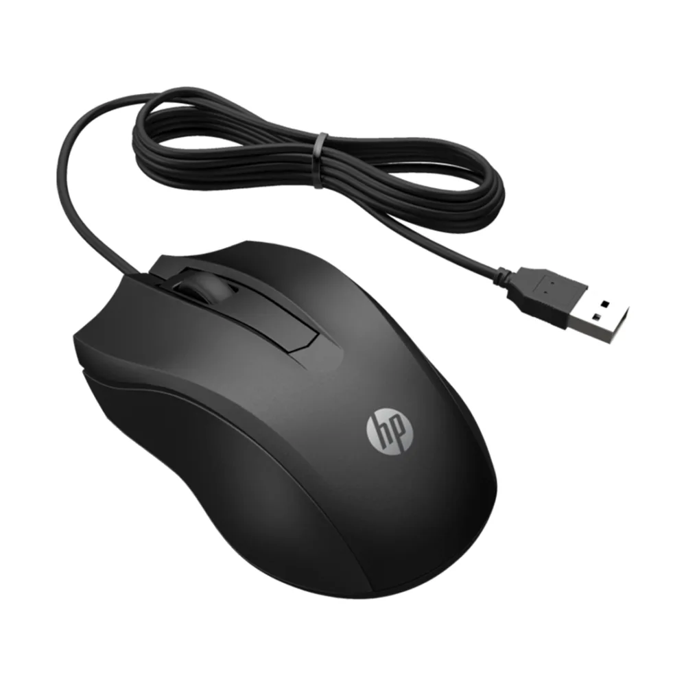 Mouse HP USB 100 Precisión Óptica Diseño Ergonómico