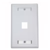 Face Plate Sencillo Powest | 1 puerto RJ45, retardante de llama, iconos Voz/Datos