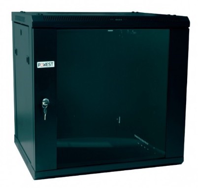 Gabinete de Pared Rack POWEST – Para Equipos de Red 5U a 11U, Puerta de Vidrio, Calibre 18
