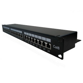 Patch Panel 24 Puertos Cat 6 – Powest | Snap-in, con conexión a tierra, para Rack 19”
