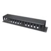 Organizador Horizontal Metálico 2U Gestión de Cables Rack