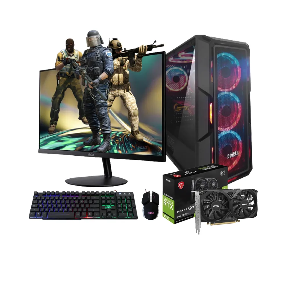 PC Gamer AMD Ryzen 7 5700X, RTX 3050 6GB, 16GB RAM, SSD 512GB, Monitor 22"