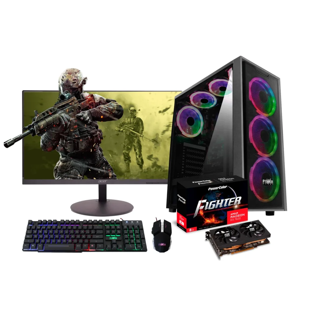 Torre Amd Ryzen 7-8700F Ddr5 16 Solido 512 Video Rx 7600 8gb