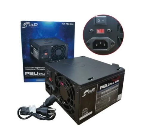 Fuente de Poder JR Plus PSU-008 780W Cables Extendidos – Silenciosa, Regulada y Compatible con Chasis ATX y Gamer