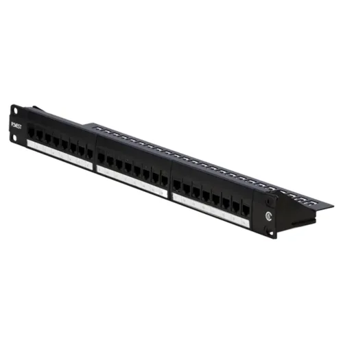 Patch Panel Cat 6A 24 Puertos con Etiquetas Intercambiables para Rack 19"