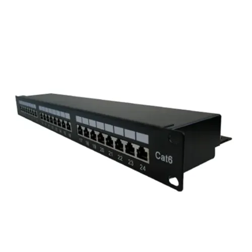 Patch Panel Categoría 6 Powest – 24 Puertos, Rack 19”, Organizador Integrado