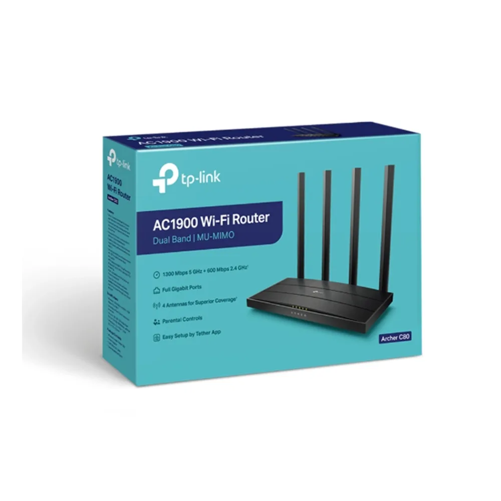 Router Banda Dual Tp-Link Archer C80 AC1900 Cobertura Avanzada