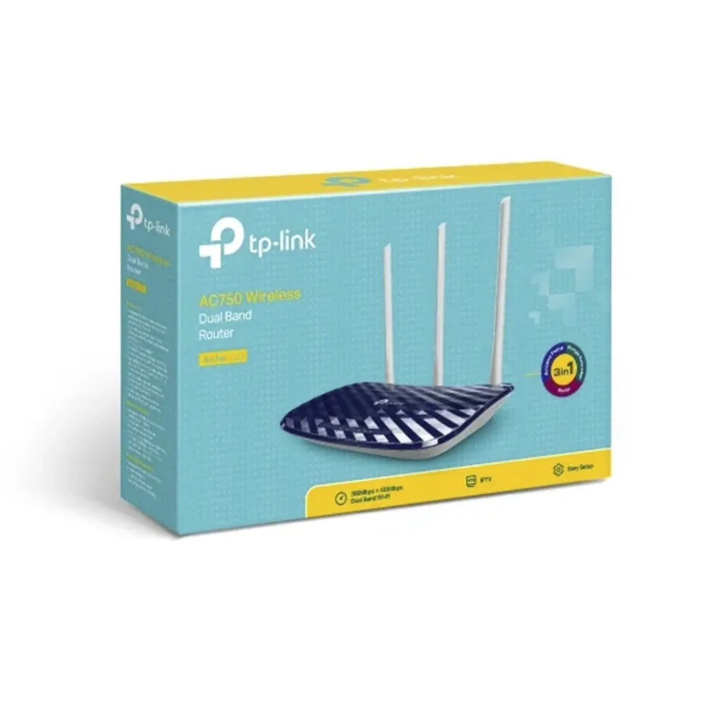Router Inalámbrico Banda Dual TP-Link Archer C20 733Mbps 3 Antenas