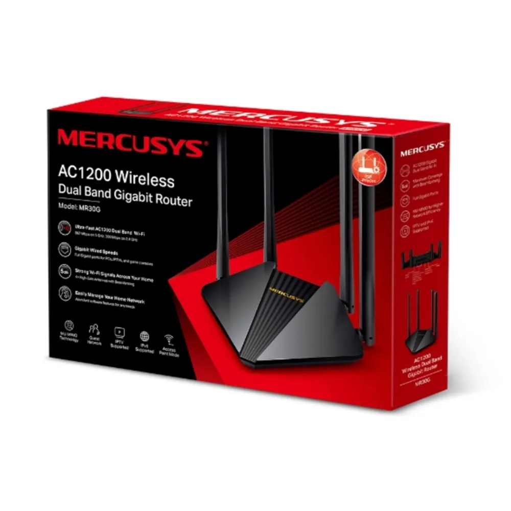 Router Mercusys 4 Antenas Mr30g Ac1200