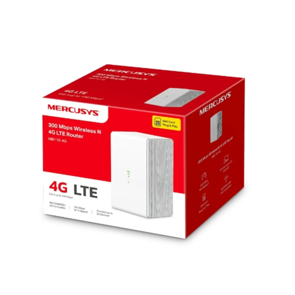 Router Mercusys Inalambrico 4G Lte De 300 Mbps