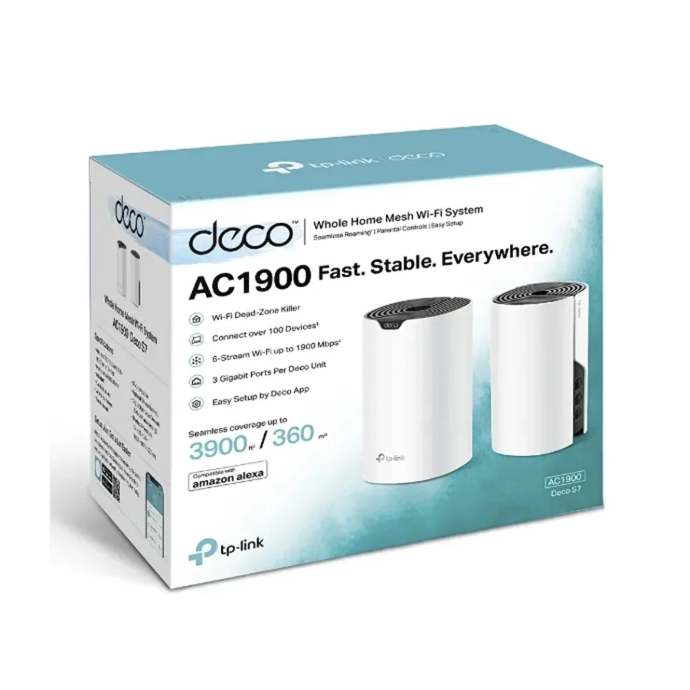 Router Mesh TP-Link Deco S7 AC1900 2 Pack WiFi Amplio Hogar Inteligente
