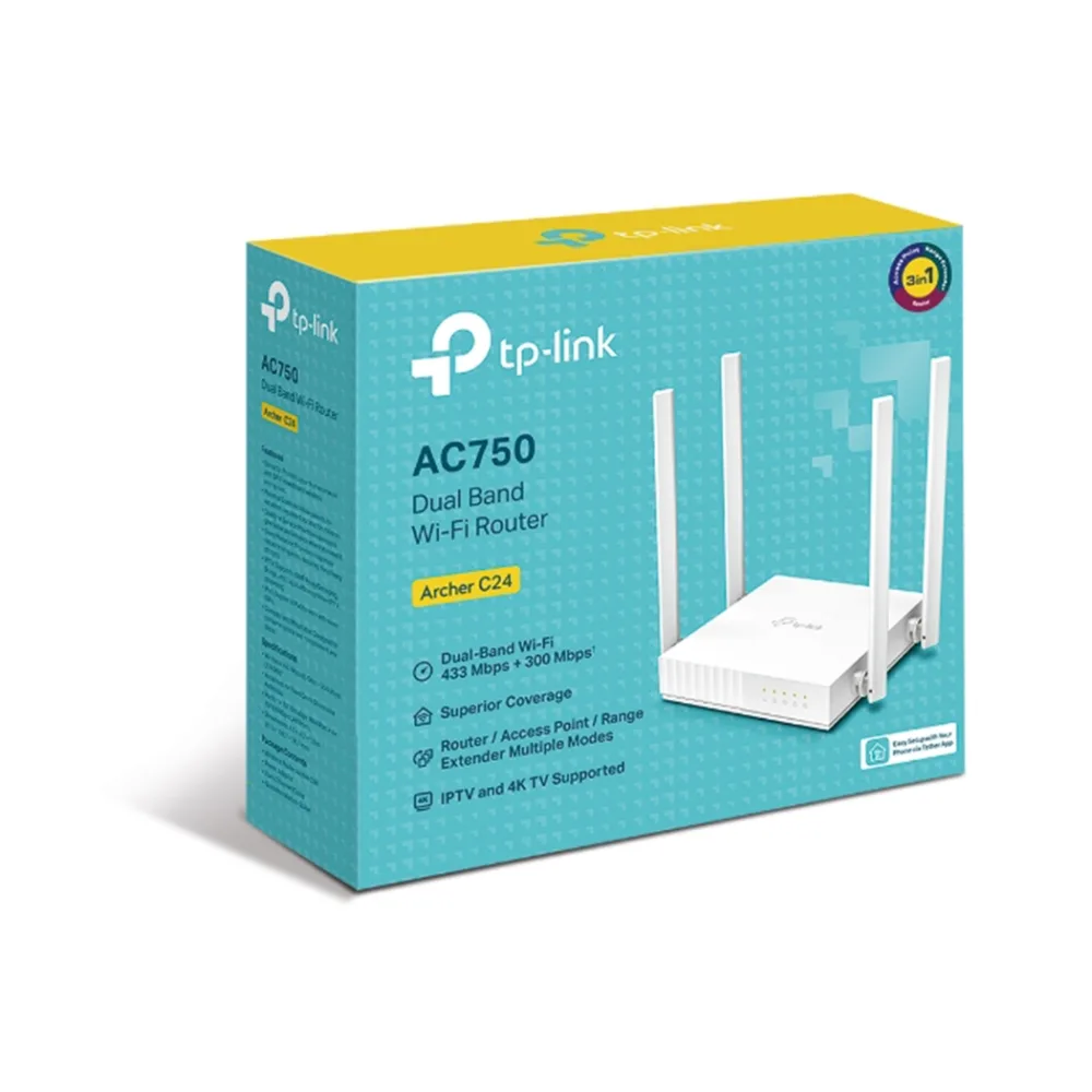 Router TP-Link Archer C24 AC750 Banda Dual Wi-Fi Estable y Rápido