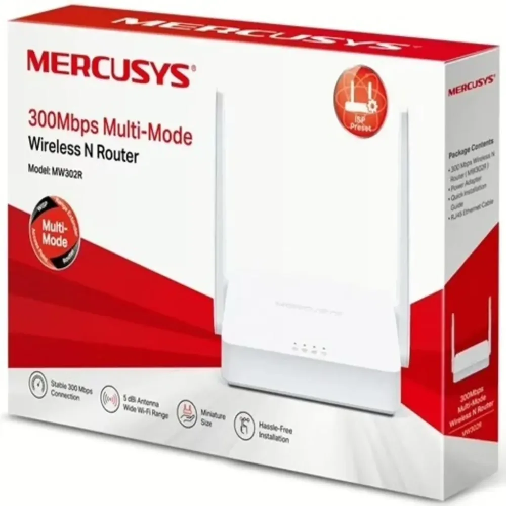 Router Inalámbrico Mercusys MW302R 300 Mbps 2 Antenas Alta Cobertura