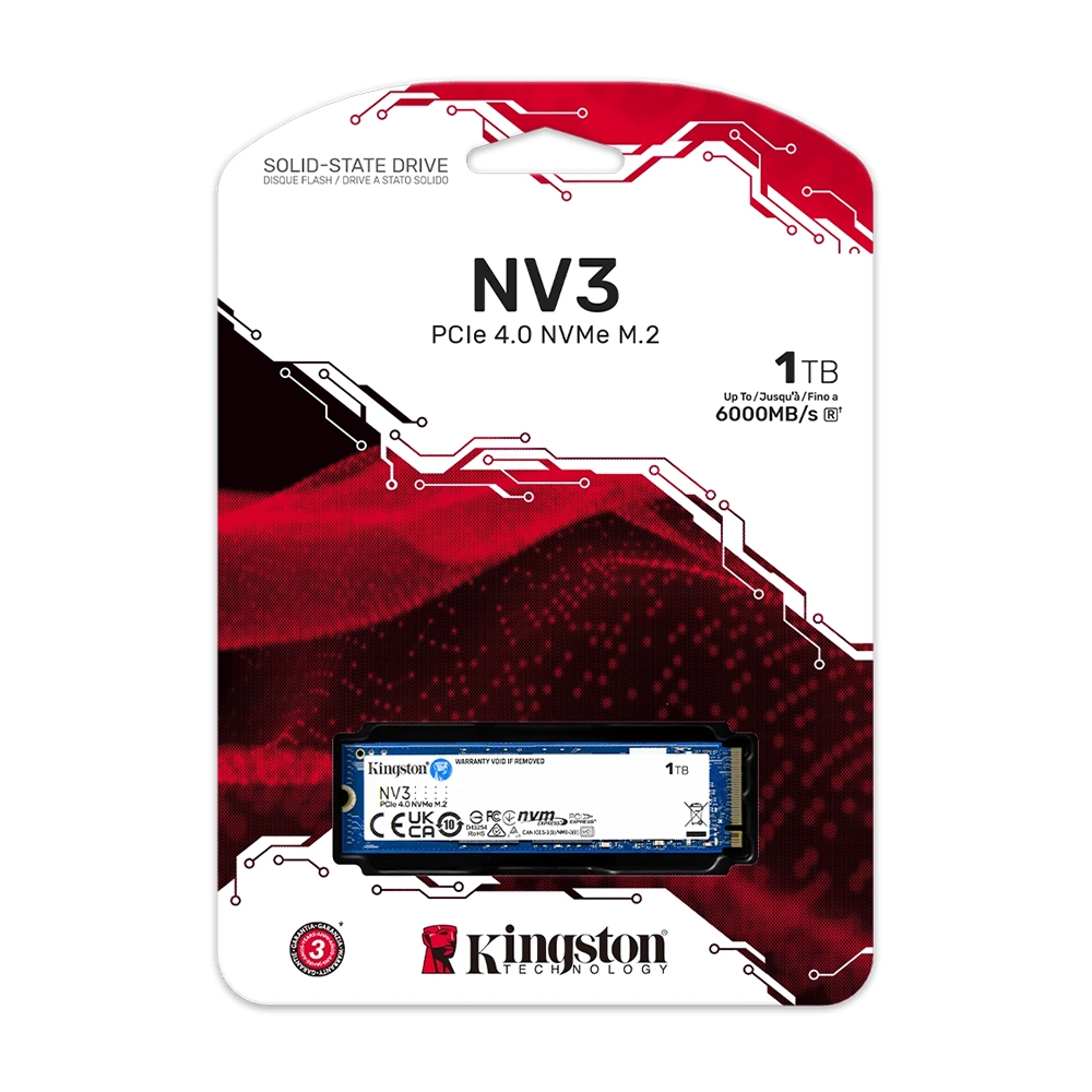 Disco Sólido M.2 500GB Kingston NV3 PCIe Gen4x4 Velocidad Ultra