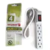Supresor de picos Multinet 4 salidas 1800W con cable y protección 15A