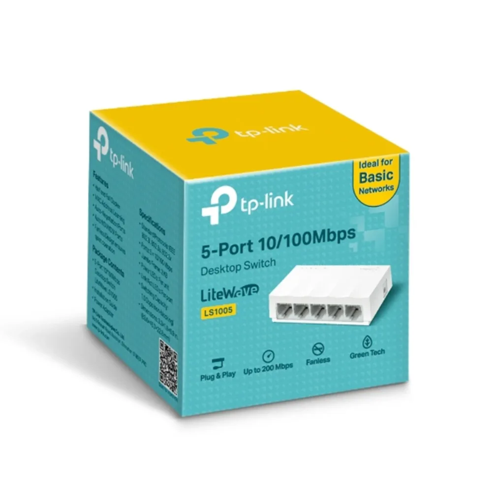 Switch TP-Link LS1005 de 5 puertos Fast Ethernet 10/100 Mbp