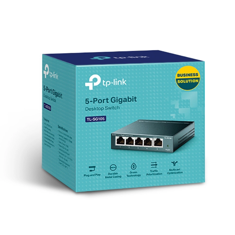 Switch TP-Link TL-SG105, 5 Puertos Gigabit, Metálico, Plug & Play