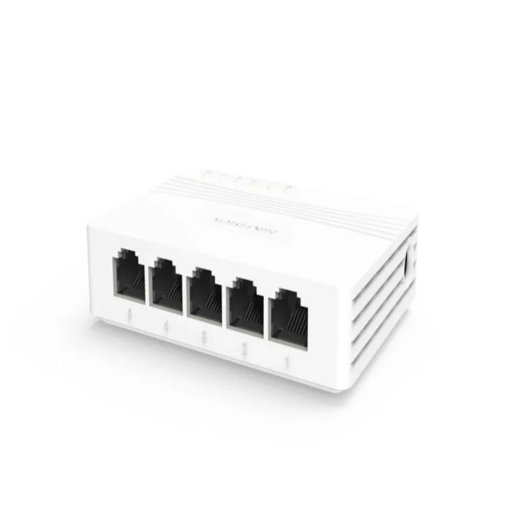Switch de Escritorio Hikvision DS-3E0505D-E 5 Puertos Gigabit – Plug & Play, Compacto y Eficiente