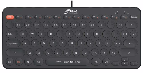 Teclado Mini Alámbrico J&R 78 teclas redondas con teclas multimedia