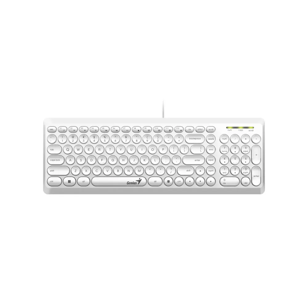 Teclado Multimedia Genius SlimStar Q200 Blanco USB