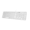 Teclado SlimStar 126 USB Alámbrico Multimedia – Blanco con Teclas de Acceso Rápido