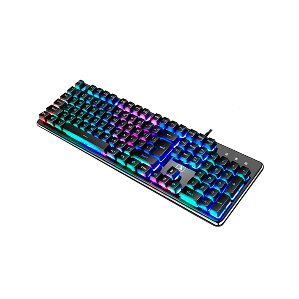 Teclado USB RGB Crystal K620 Jaltech – Retroiluminado, 104 Teclas Suaves, Panel de Cristal