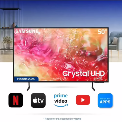 Televisor Samsung 50” Crystal UHD 4K UN50DU7000K, Smart TV LED, Tizen OS