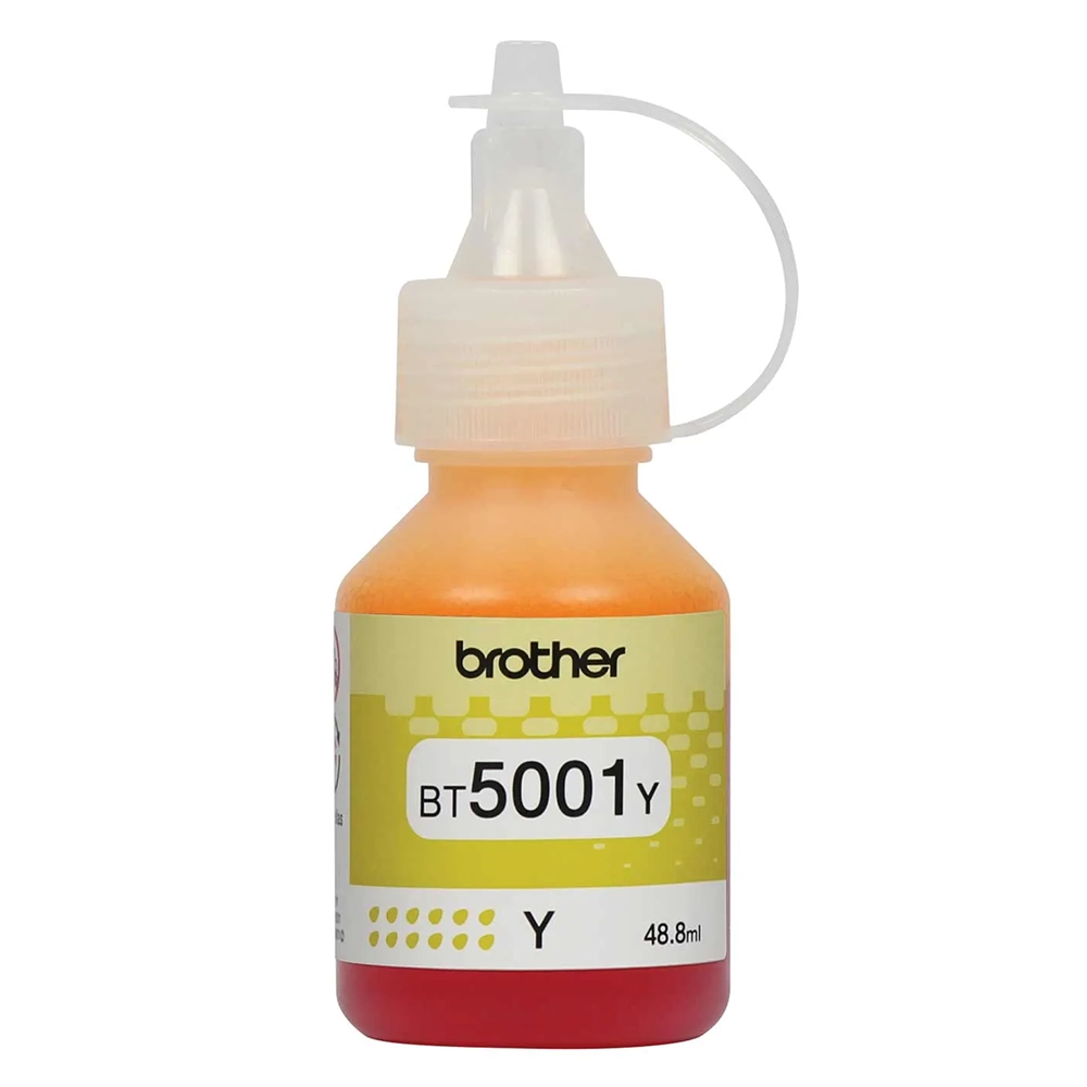 Tinta Brother Amarilla BT5001 Original – Ultra Alto Rendimiento 5000 Páginas