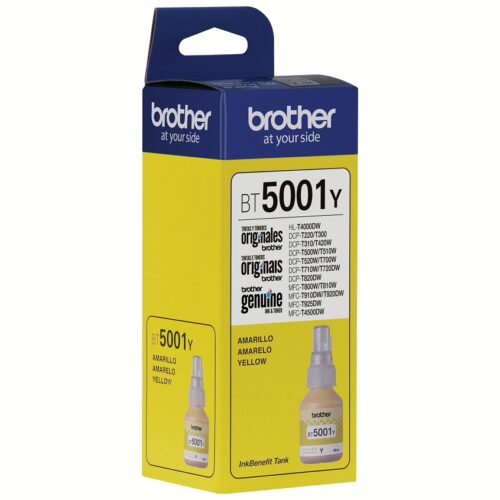 Tinta Brother Amarilla BT5001 Original – Ultra Alto Rendimiento 5000 Páginas