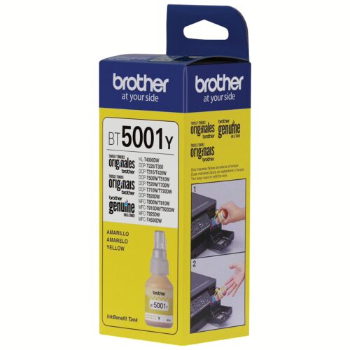 Tinta Brother Amarilla BT5001 Original – Ultra Alto Rendimiento 5000 Páginas