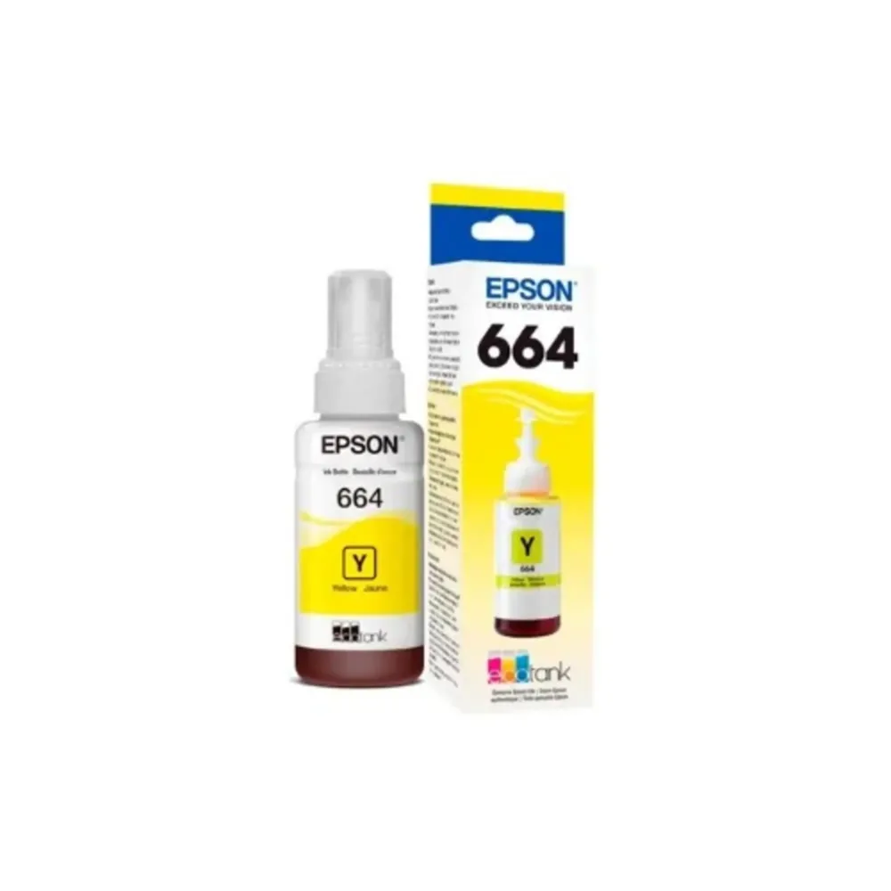 Tinta Epson 664 Amarilla Original, 70 ml, Para Impresoras EcoTank