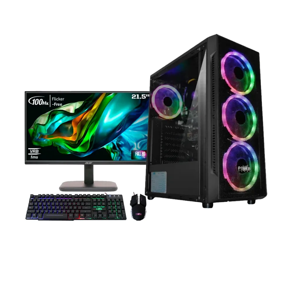 Torre Gamer Intel Core i5-10400T 16GB RGB SSD 512GB con Pantalla 22"