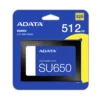 SSD ADATA SU650 512GB SATA III 3D NAND Ultra Rápida y Segura