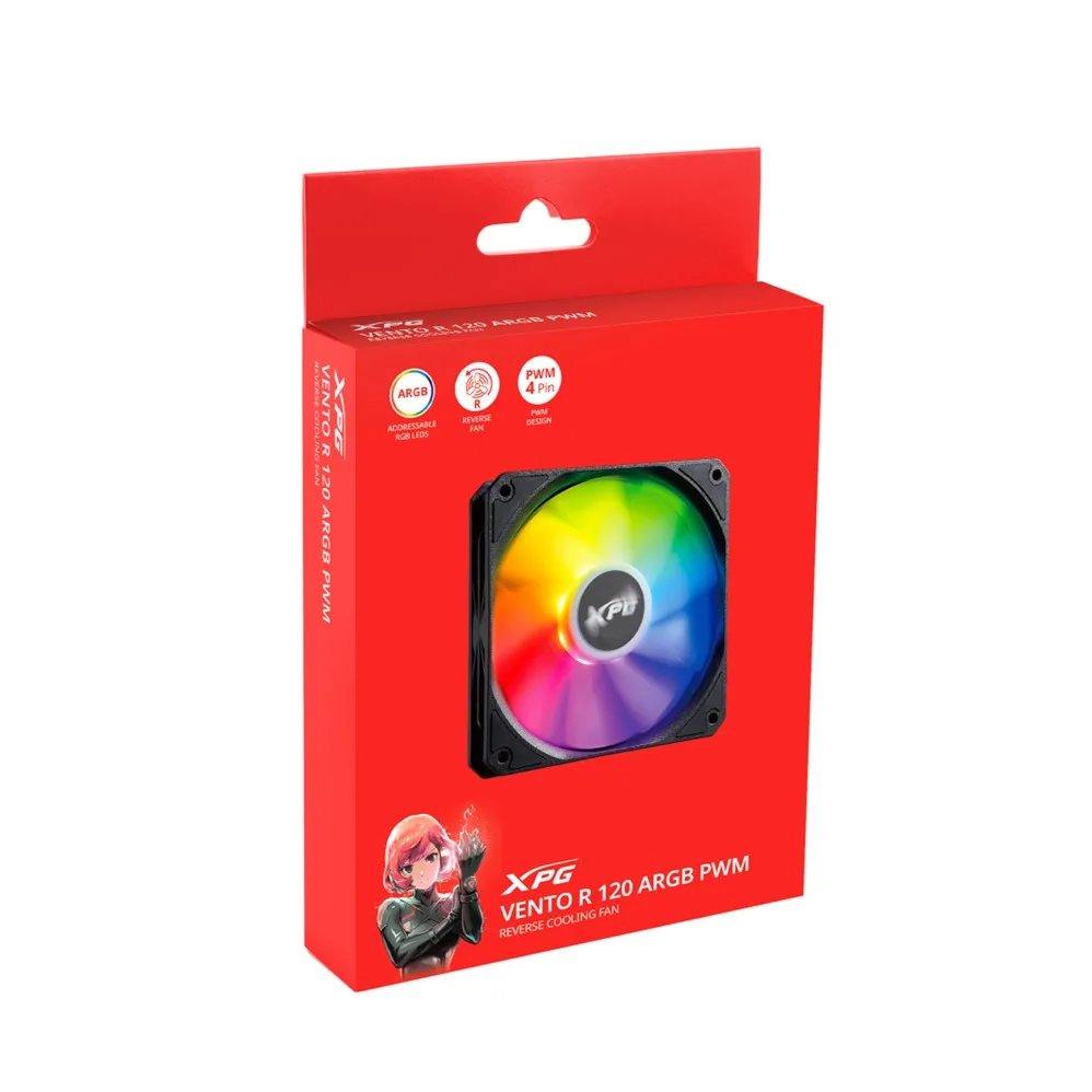 Ventilador XPG VentoR 120 ARGB Negro 120mm Iluminación Sincronizada