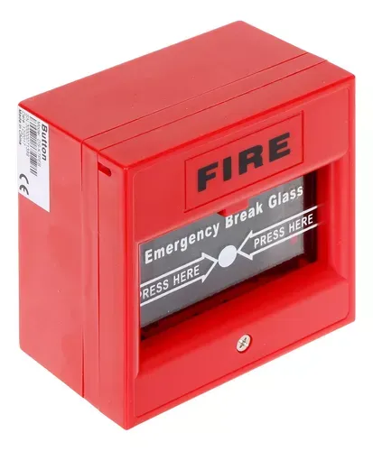 Botón de emergencia Hikvision DS-K7PEB, tipo rompa el vidrio, rojo