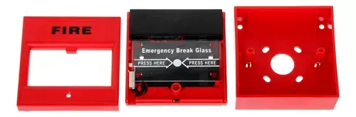 Botón de emergencia Hikvision DS-K7PEB, tipo rompa el vidrio, rojo