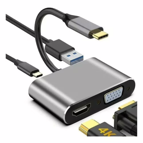 Cable OTG Tipo C a HDMI 4K 4 en 1 – Conecta tu dispositivo móvil a pantallas grandes en ultra alta definición