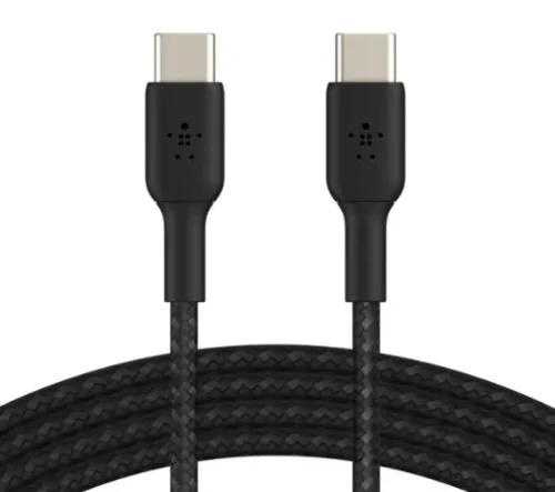 Cable USB Tipo C a Tipo C 2 m Reforzado con Power Delivery 3A – Negro