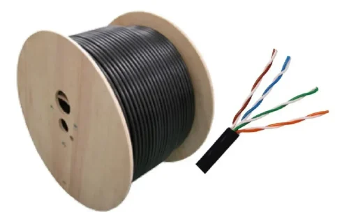 Cable UTP Cat5e exterior 305m, 100% cobre, doble chaqueta, 23AWG