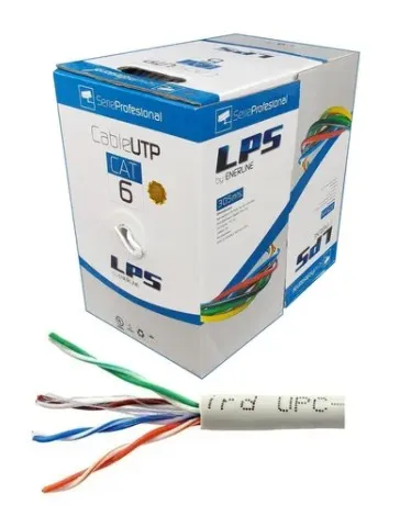CABLE UTP CAT6 305MTS ALEACIÓN INTERIOR LPSENERLINE – Para CCTV y redes, 4 pares, carrete