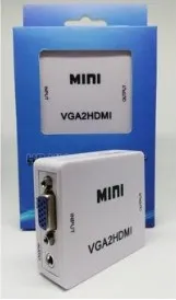 Caja convertidora VGA a HDMI con audio 3.5mm, Full HD 1080p, Plug & Play