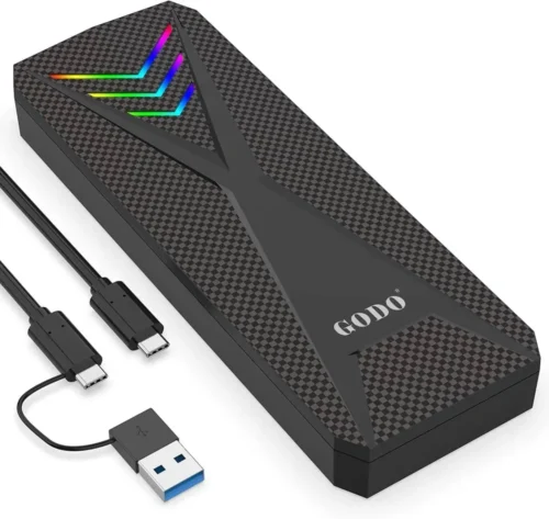 CAJA EXTERNA GAMER 2.5" SATA A USB 3.0 – RGB, Compatible SSD/HDD, Tipo C