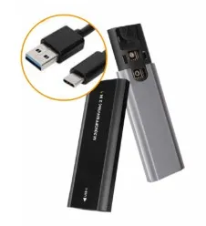 Caja para SSD M.2 a USB Tipo C 3.1 – Hasta 5 Gbps, sin herramientas, Plug & Play