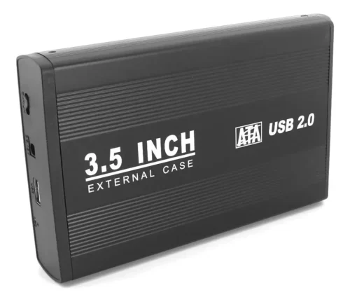 Caja Externa 3.5" SATA USB 3.0 para Disco Duro, Aluminio, Negra