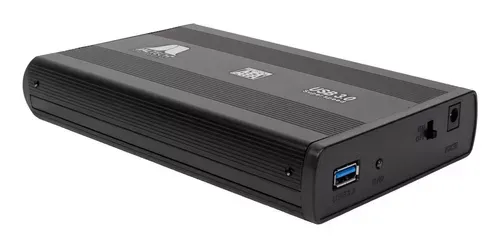 Caja Externa 3.5" SATA USB 3.0 para Disco Duro, Aluminio, Negra
