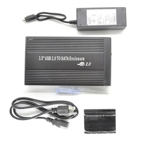 Caja Externa 3.5" SATA USB 3.0 para Disco Duro, Aluminio, Negra