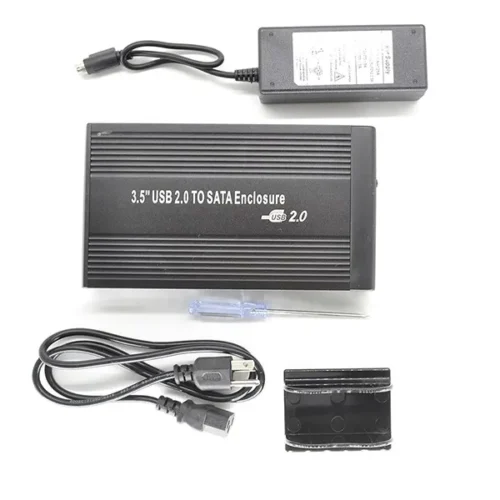 Caja Externa 3.5" SATA USB 3.0 para Disco Duro, Aluminio, Negra