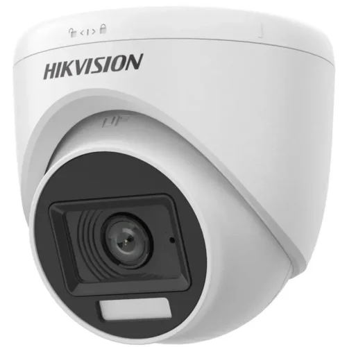 Cámara de Torreta Fija 3K DS-2CE76K0T-LPFS – Visión Nocturna, Audio Integrado y Luz Híbrida Inteligente