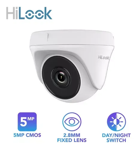 Cámara domo Hilook 5MP THC-T150-P, lente 2.8mm, visión nocturna IR