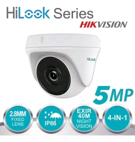 Cámara domo Hilook 5MP THC-T150-P, lente 2.8mm, visión nocturna IR